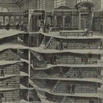 Detail of a cross-section of the New York Public Library's Humanities and Social Sciences location.